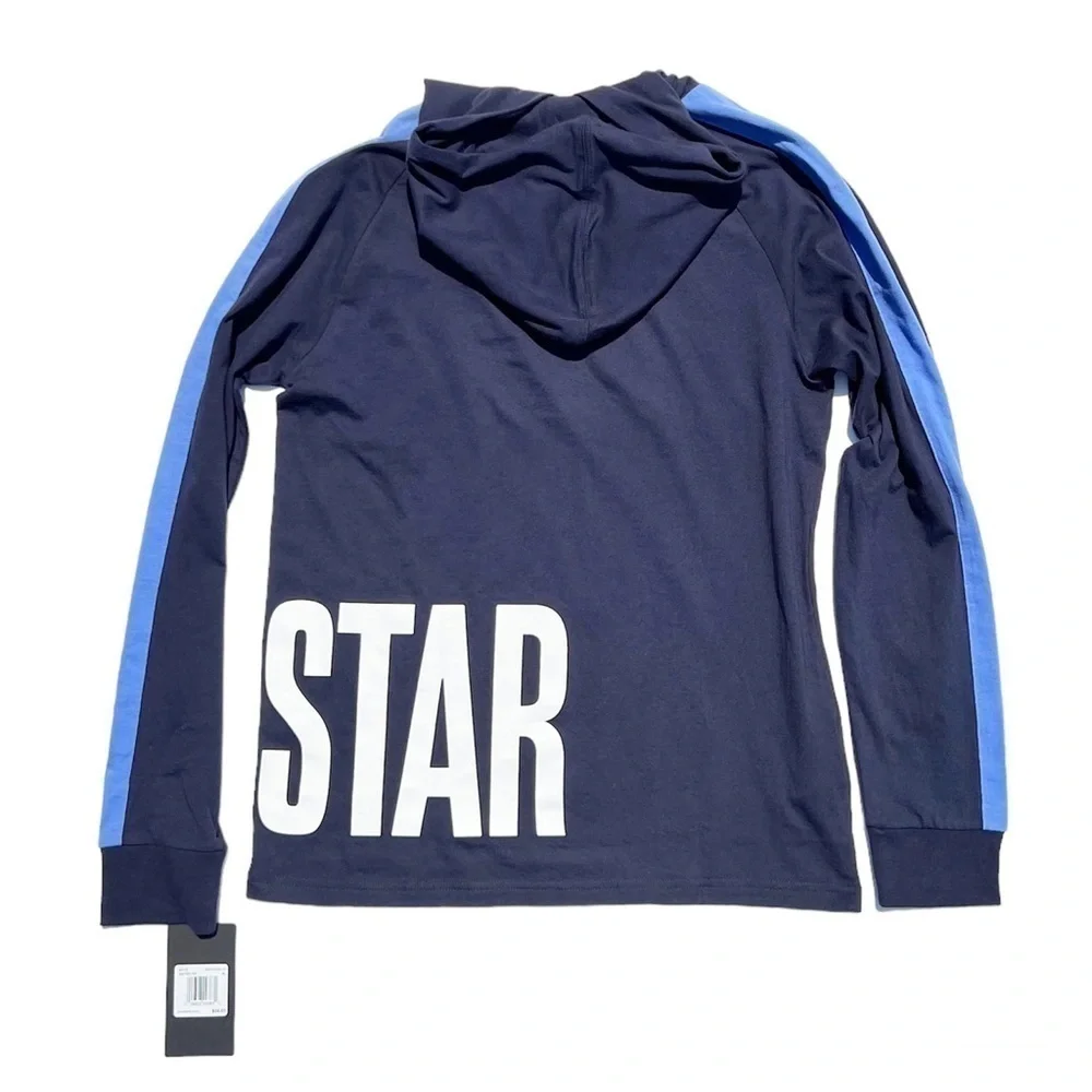 Converse Hooded Long Sleeve T-shirt Boys XL Blue All Star Cotton New NWT